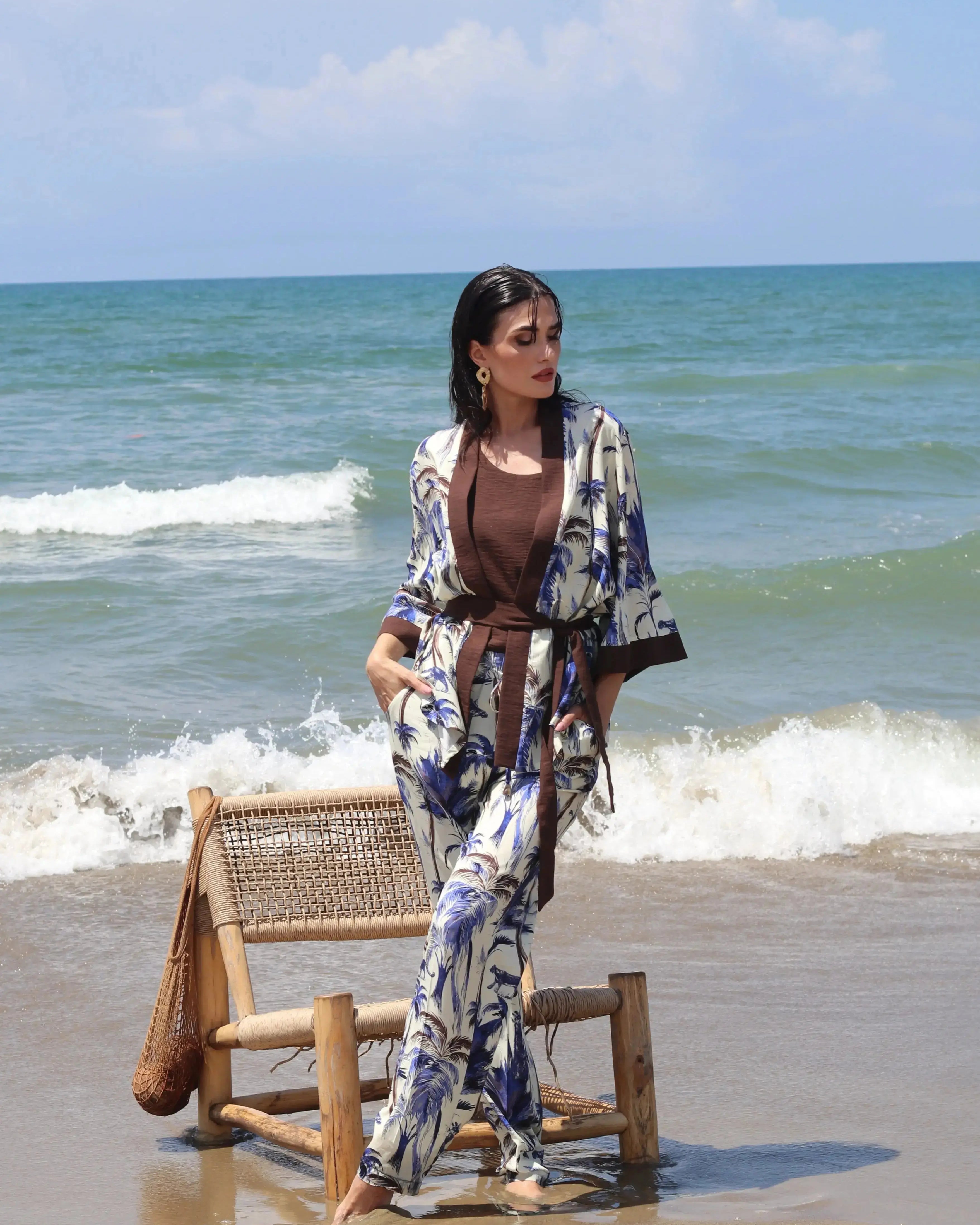 Kimono in fantasia jungle con fusciacca DORABELLA