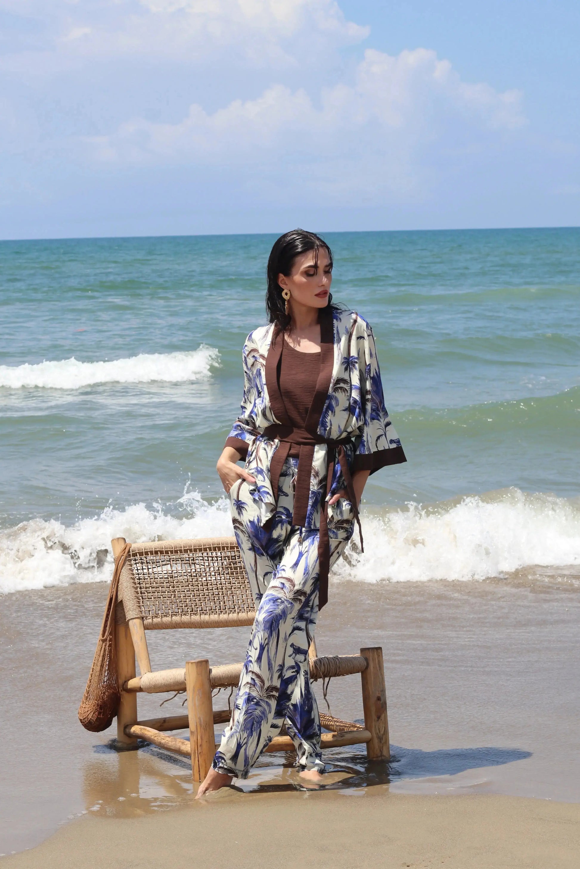 Kimono in fantasia jungle con fusciacca DORABELLA