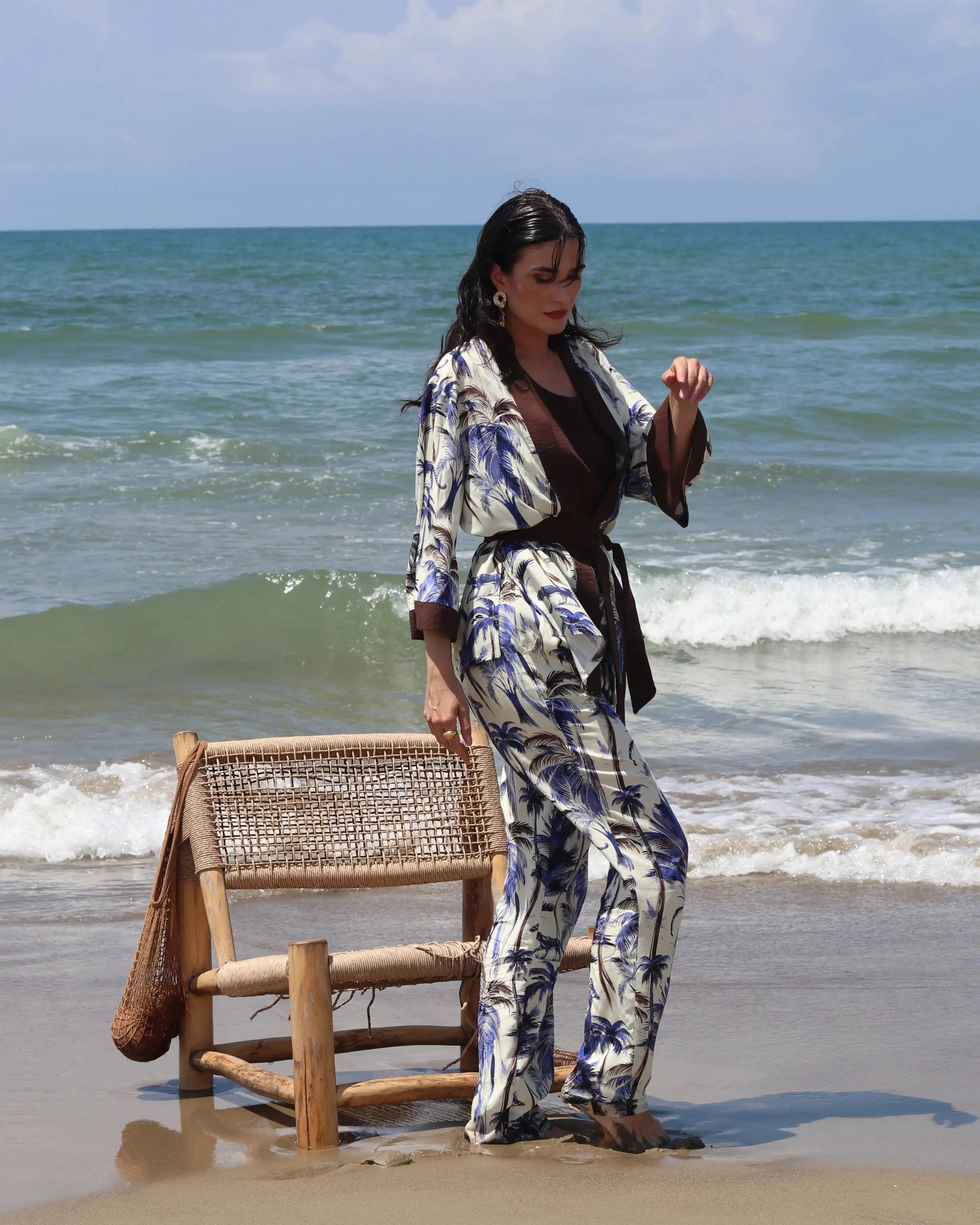 Kimono in fantasia jungle con fusciacca DORABELLA