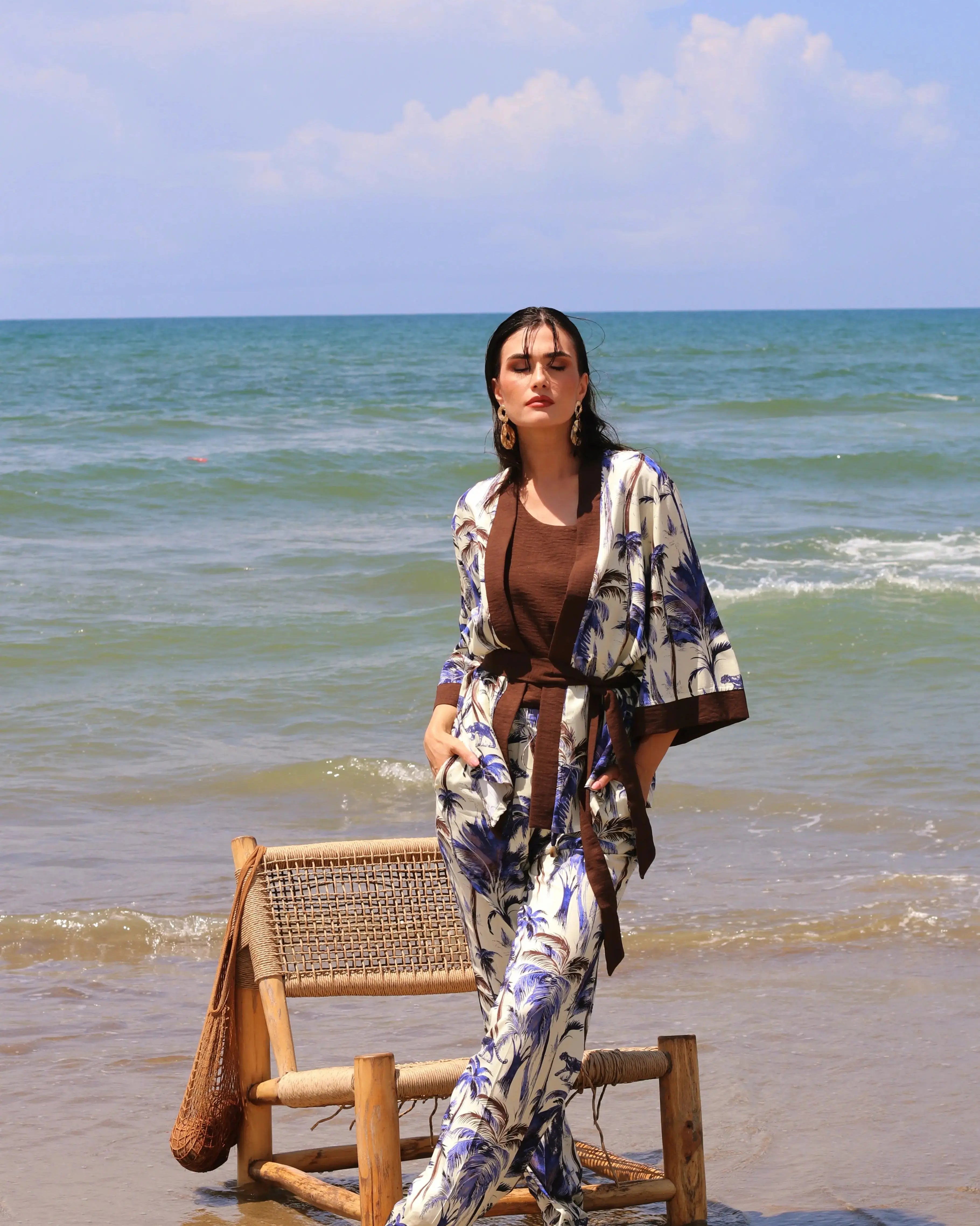 Kimono in fantasia jungle con fusciacca DORABELLA