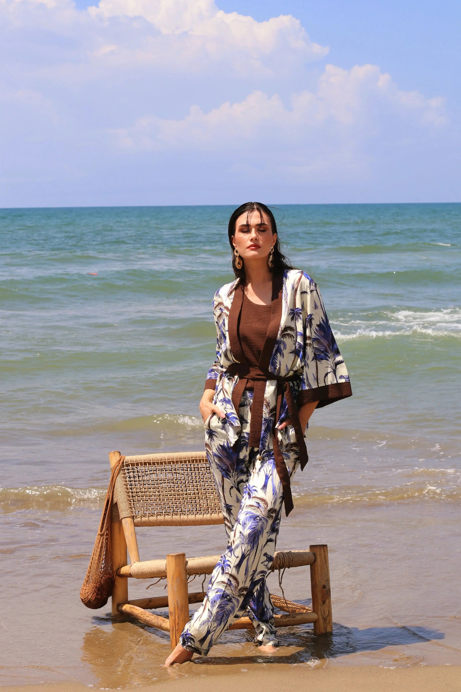 Kimono in fantasia jungle con fusciacca DORABELLA