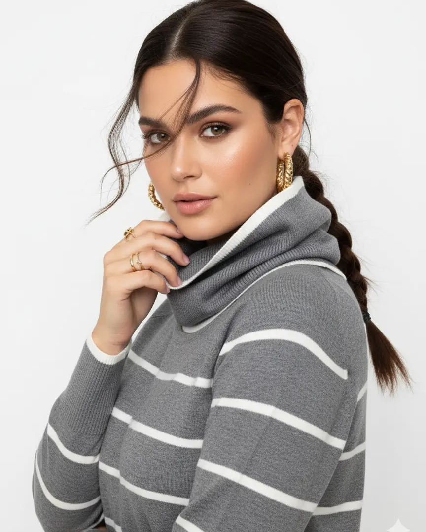 Lupetto a righe con collo removibile DORABELLA PIU'