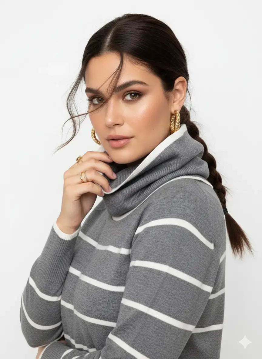 Lupetto a righe con collo removibile DORABELLA PIU'