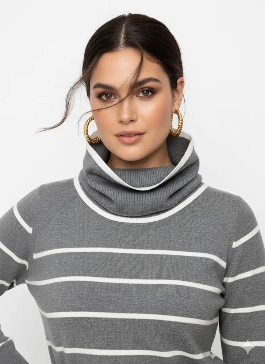 Lupetto a righe con collo removibile DORABELLA PIU'