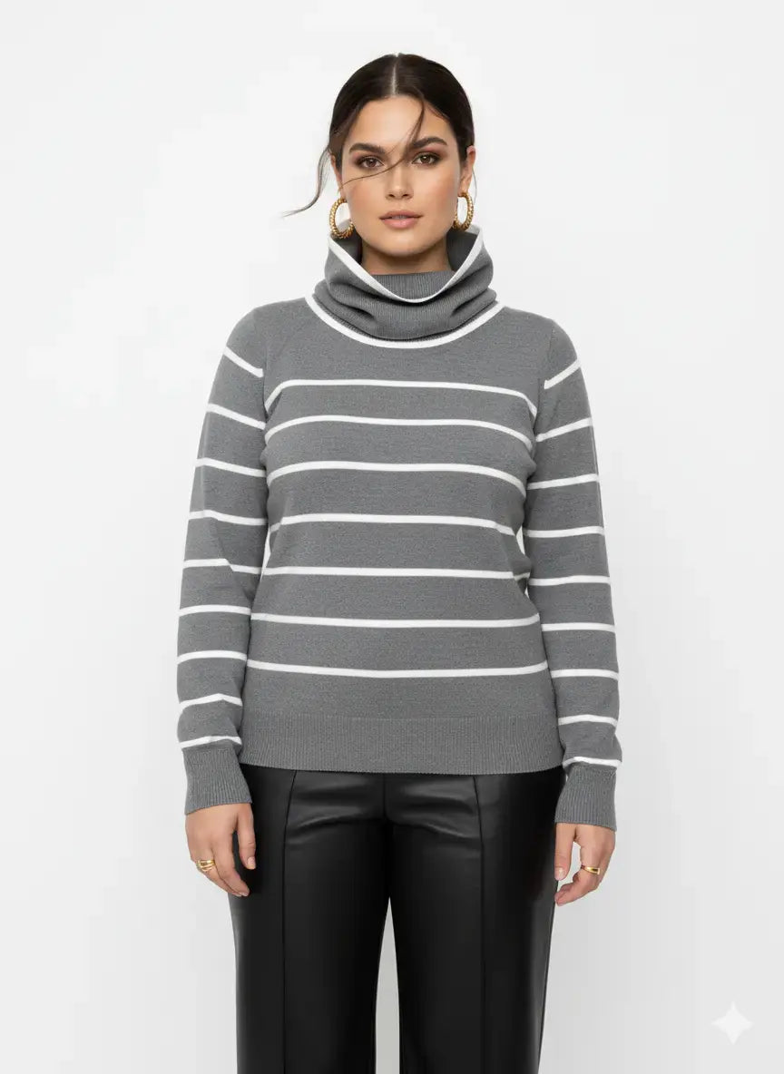 Lupetto a righe con collo removibile DORABELLA PIU'