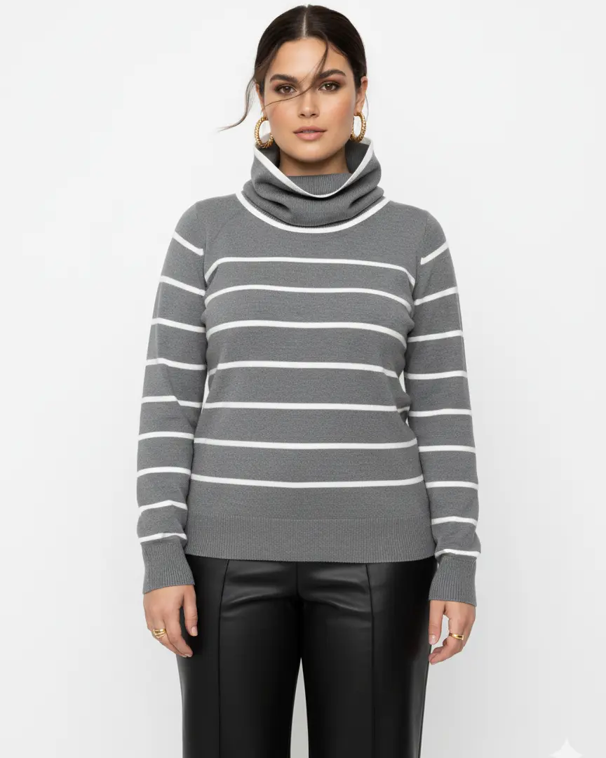 Lupetto a righe con collo removibile DORABELLA PIU'