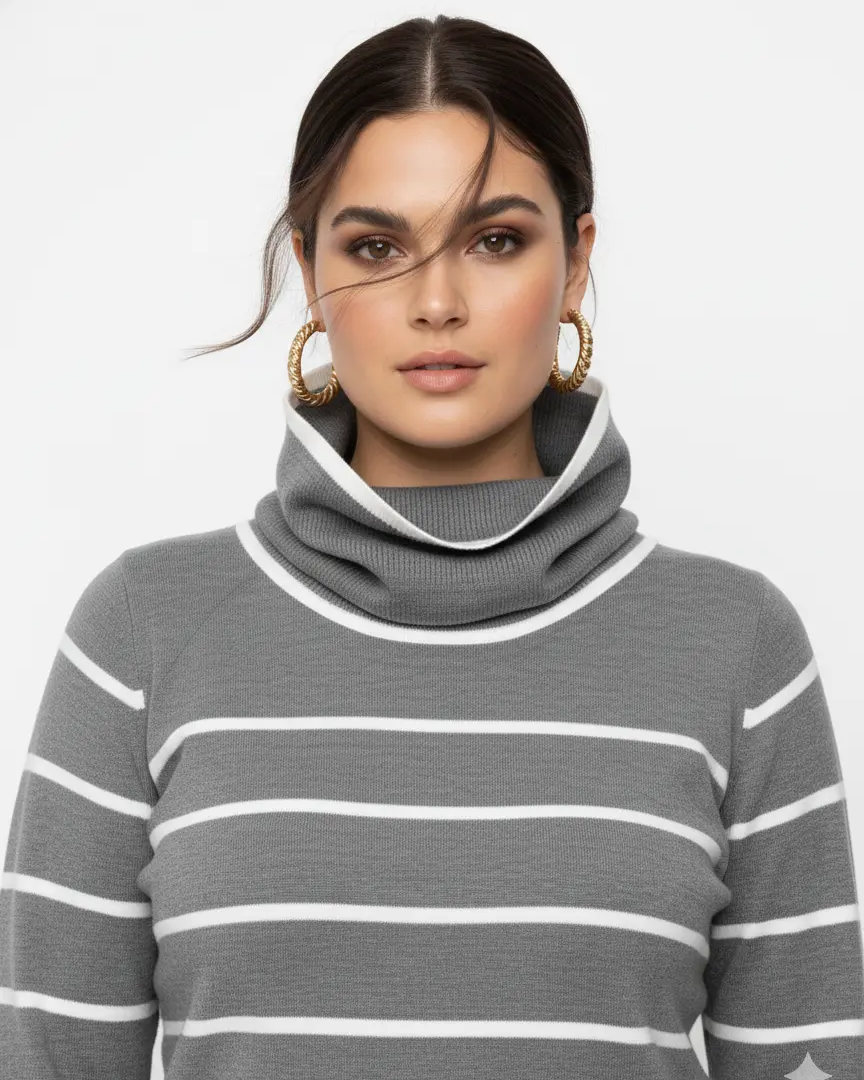 Lupetto a righe con collo removibile DORABELLA PIU'