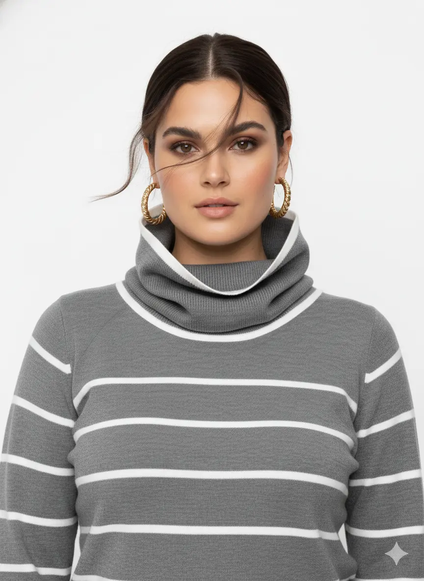 Lupetto a righe con collo removibile DORABELLA PIU'