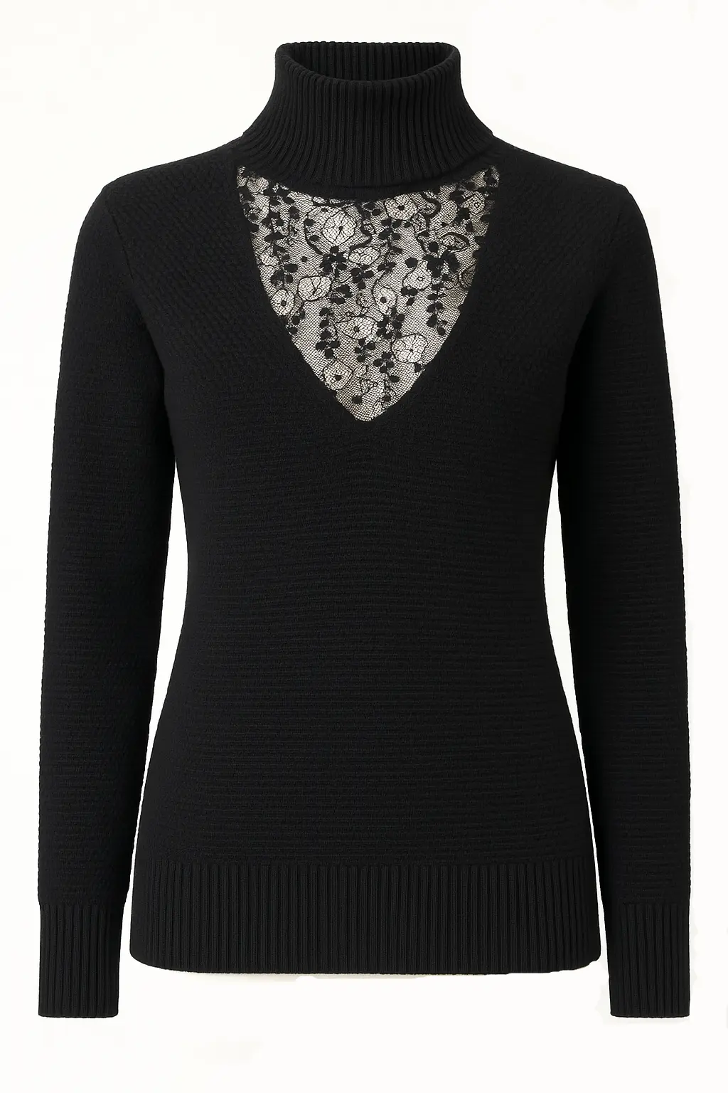 Lupetto con scollo in pizzo e strass DORABELLA