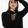 Lupetto con scollo in pizzo e strass DORABELLA