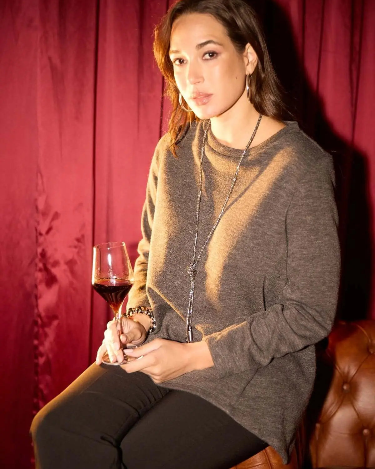 MAGLIA GIROCOLLO ANTRACITE DORABELLA