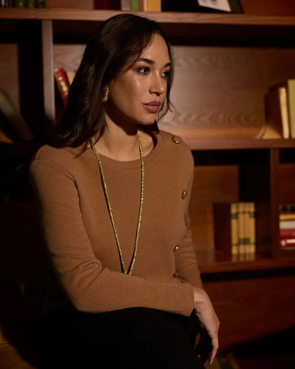 MAGLIA GIROCOLLO CON BOTTONI CAMMELLO DORABELLA