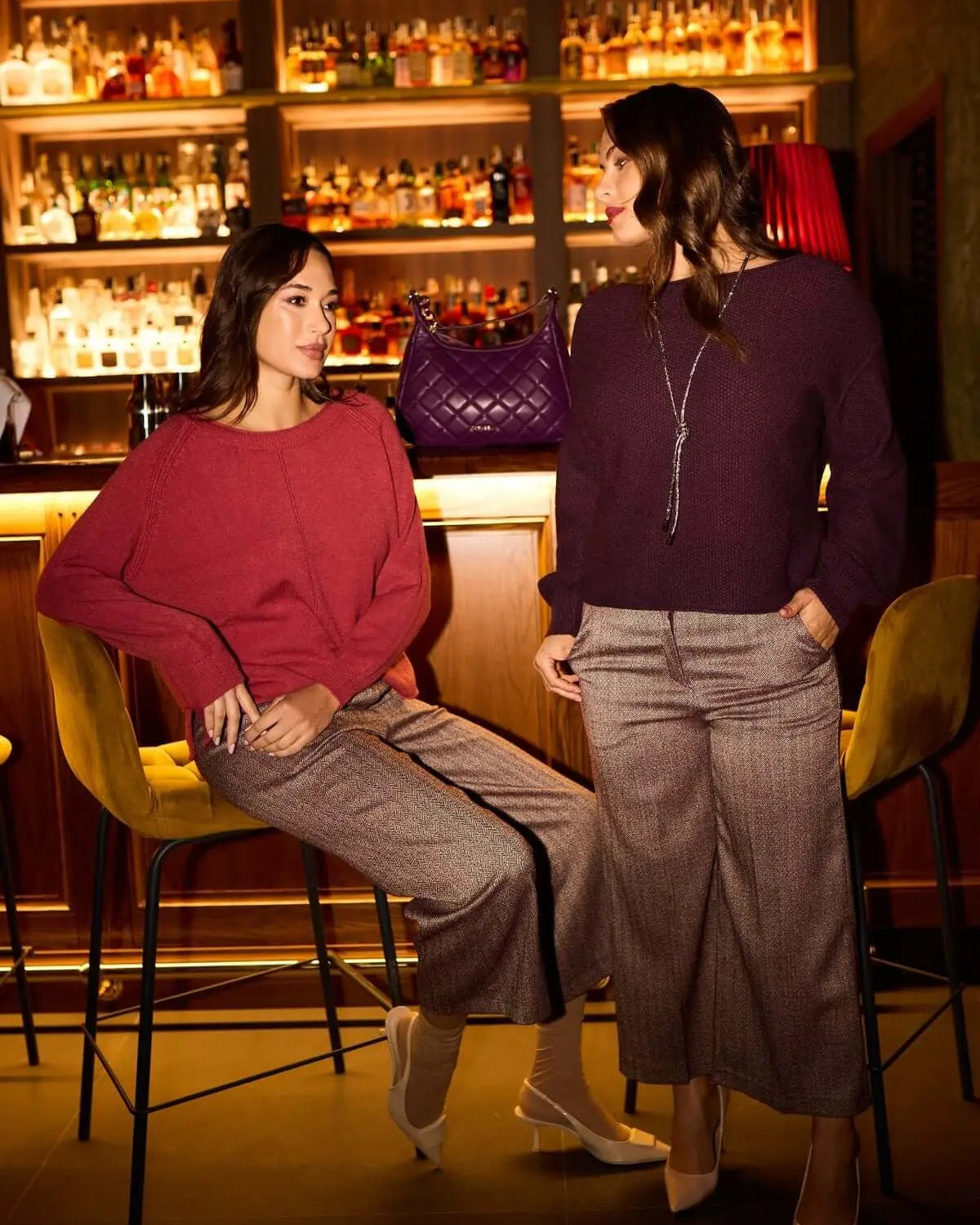 MAGLIA GIROCOLLO CON MANICA A SBUFFO PRUGNA DORABELLA L-XL