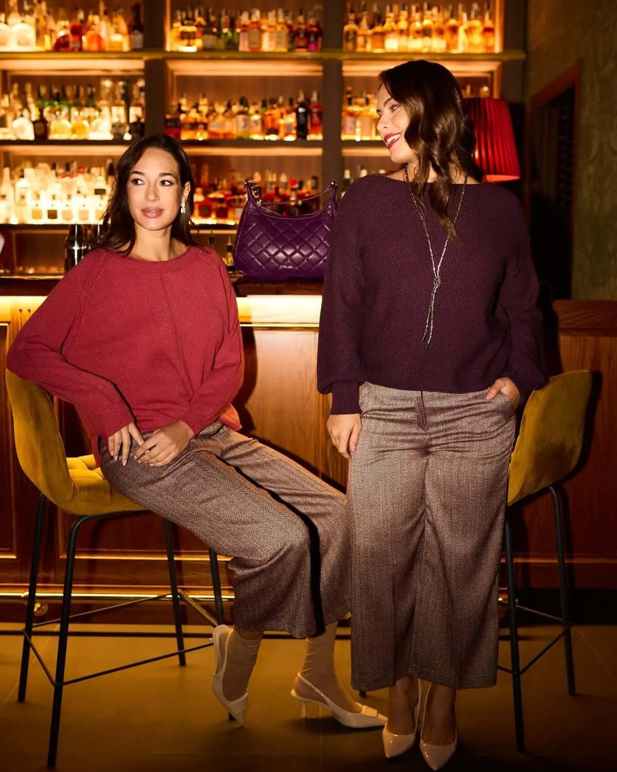 MAGLIA GIROCOLLO CON MANICA A SBUFFO PRUGNA DORABELLA