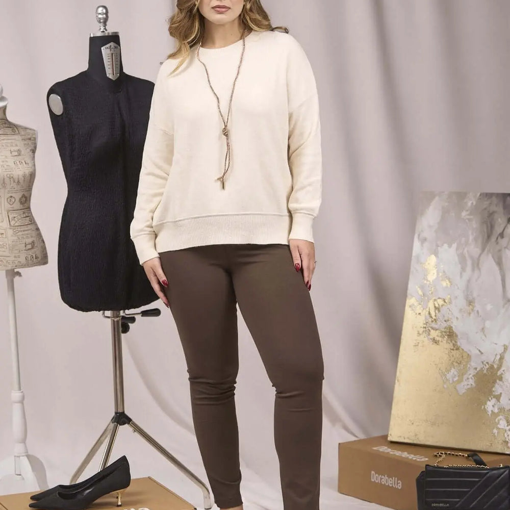 MAGLIA GIROCOLLO CON PROFILO LUREX LATTE DORABELLA L-XL