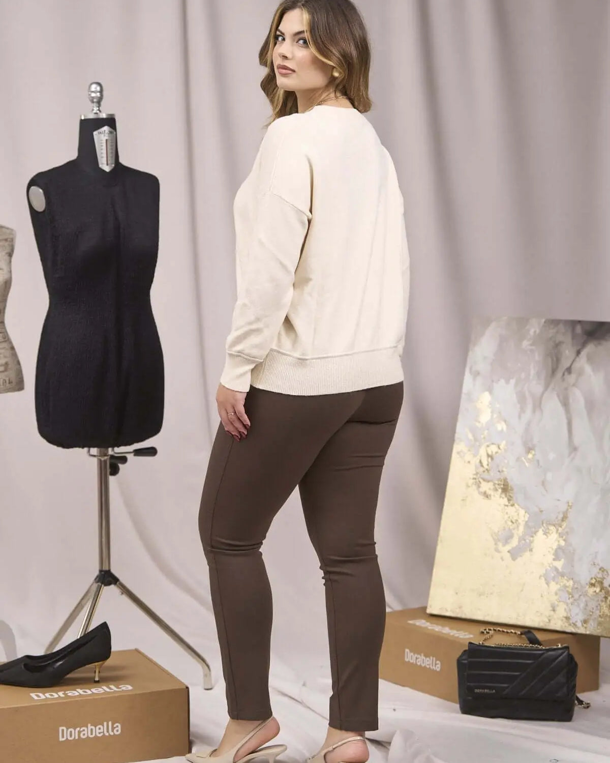 MAGLIA GIROCOLLO CON PROFILO LUREX LATTE DORABELLA