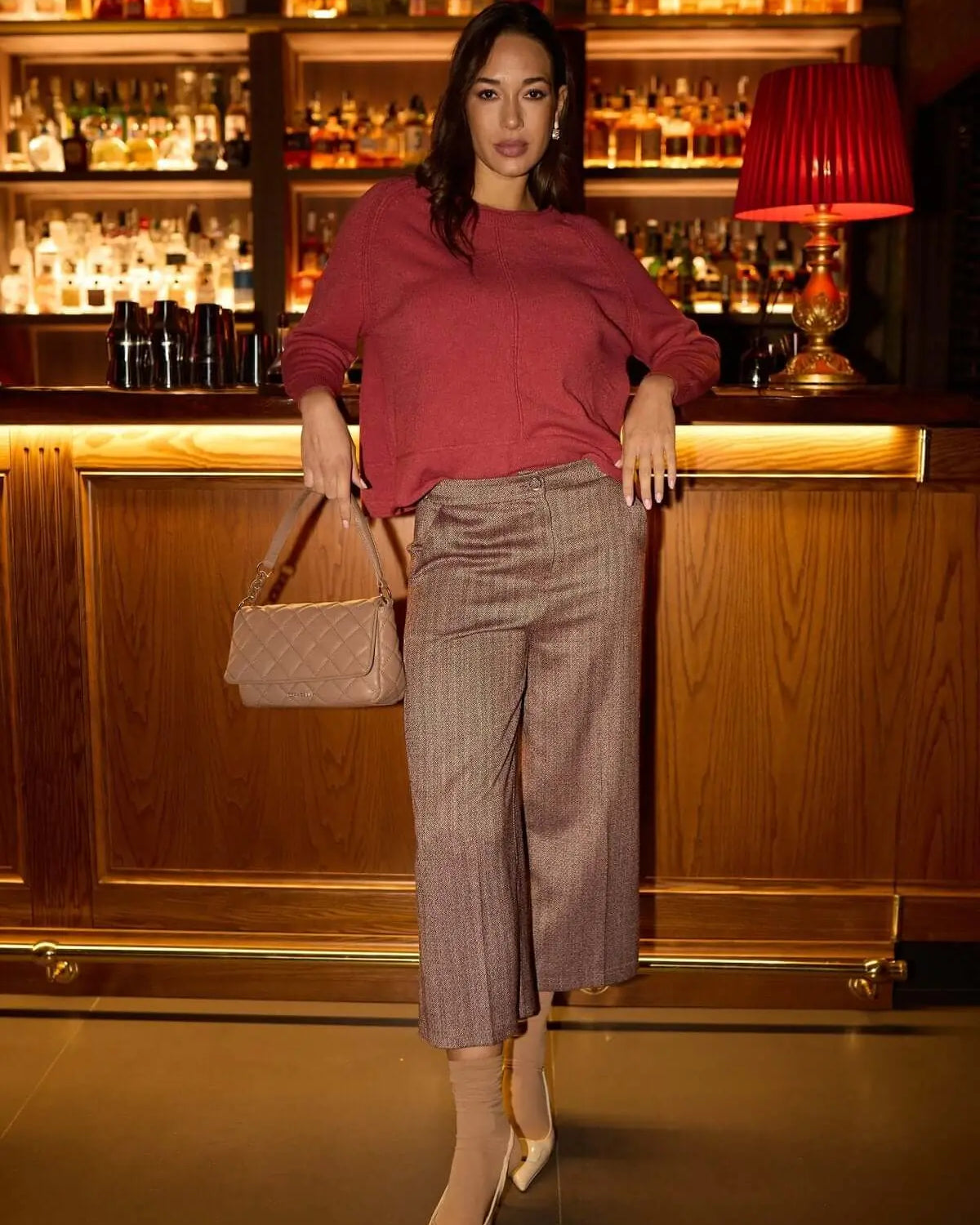 MAGLIA GIROCOLLO MATTONE DORABELLA