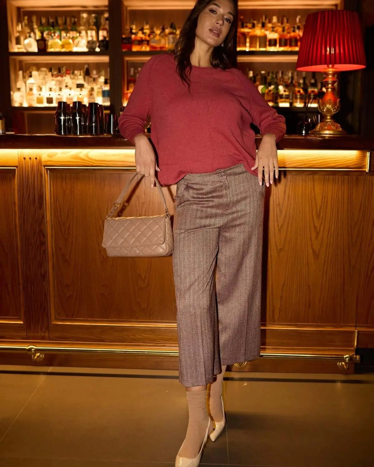 MAGLIA GIROCOLLO MATTONE DORABELLA