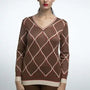 MAGLIA V D.M/POLIESTERE CACAO-ORO DORABELLA