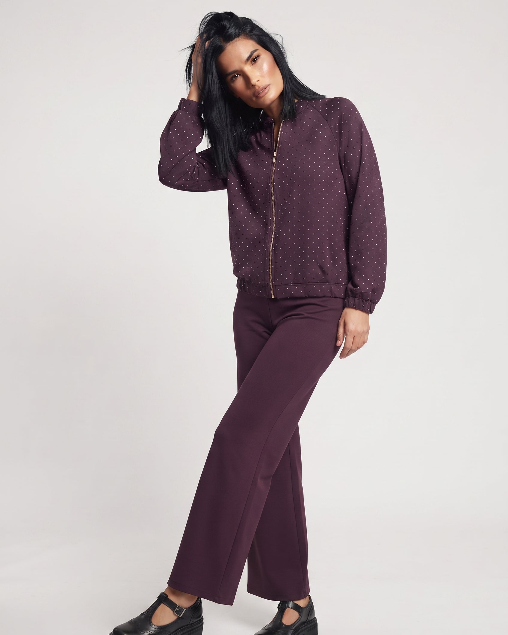 Coordinato felpa e pantalone full strass