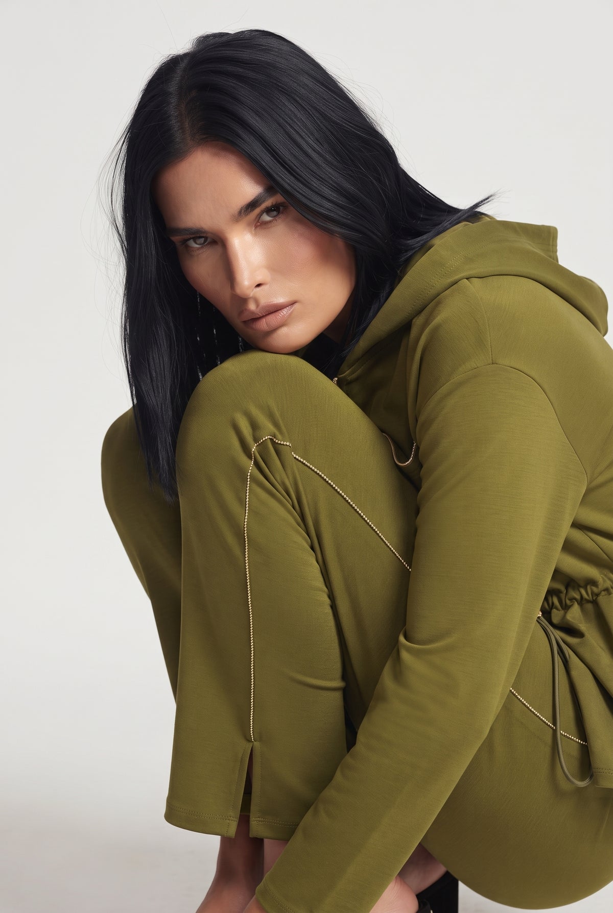 Coordinato felpa e pantalone con microchain