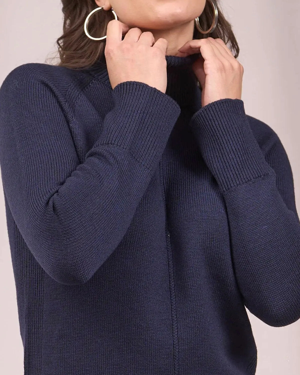 Maglia a collo alto con manica raglan BLU IRONICA