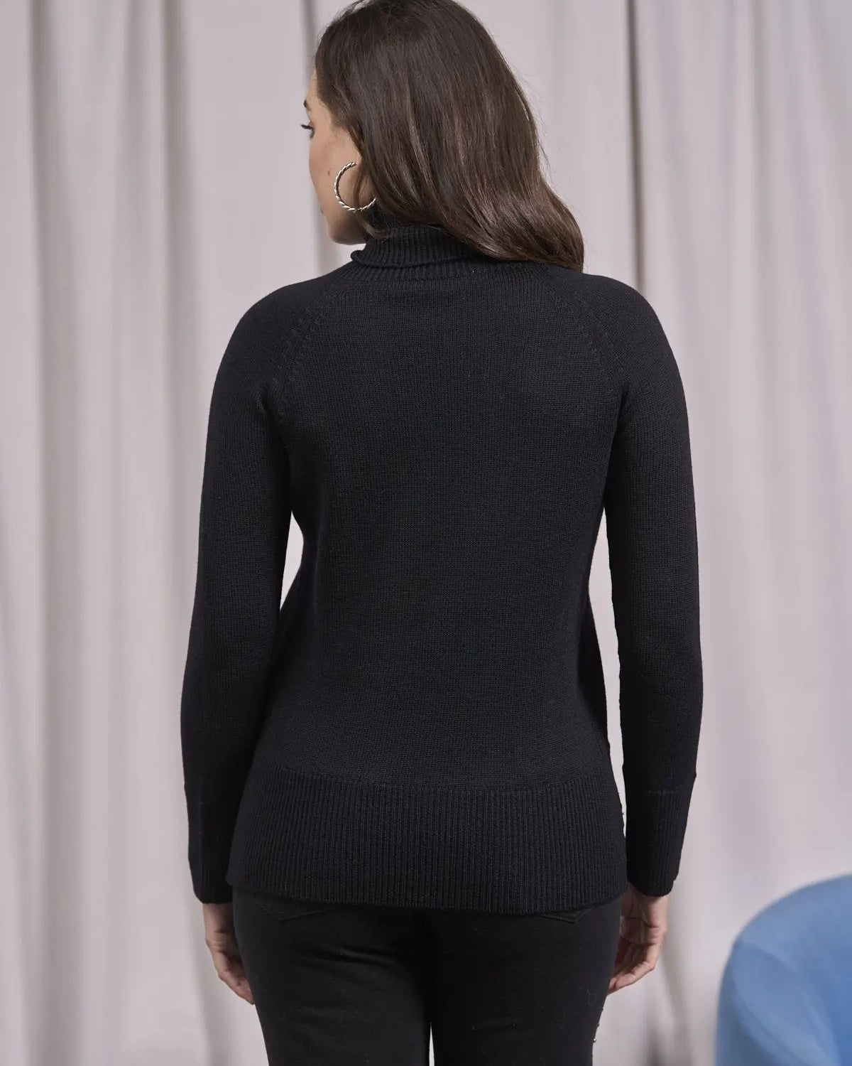 Maglia a collo alto con manica raglan NERO IRONICA