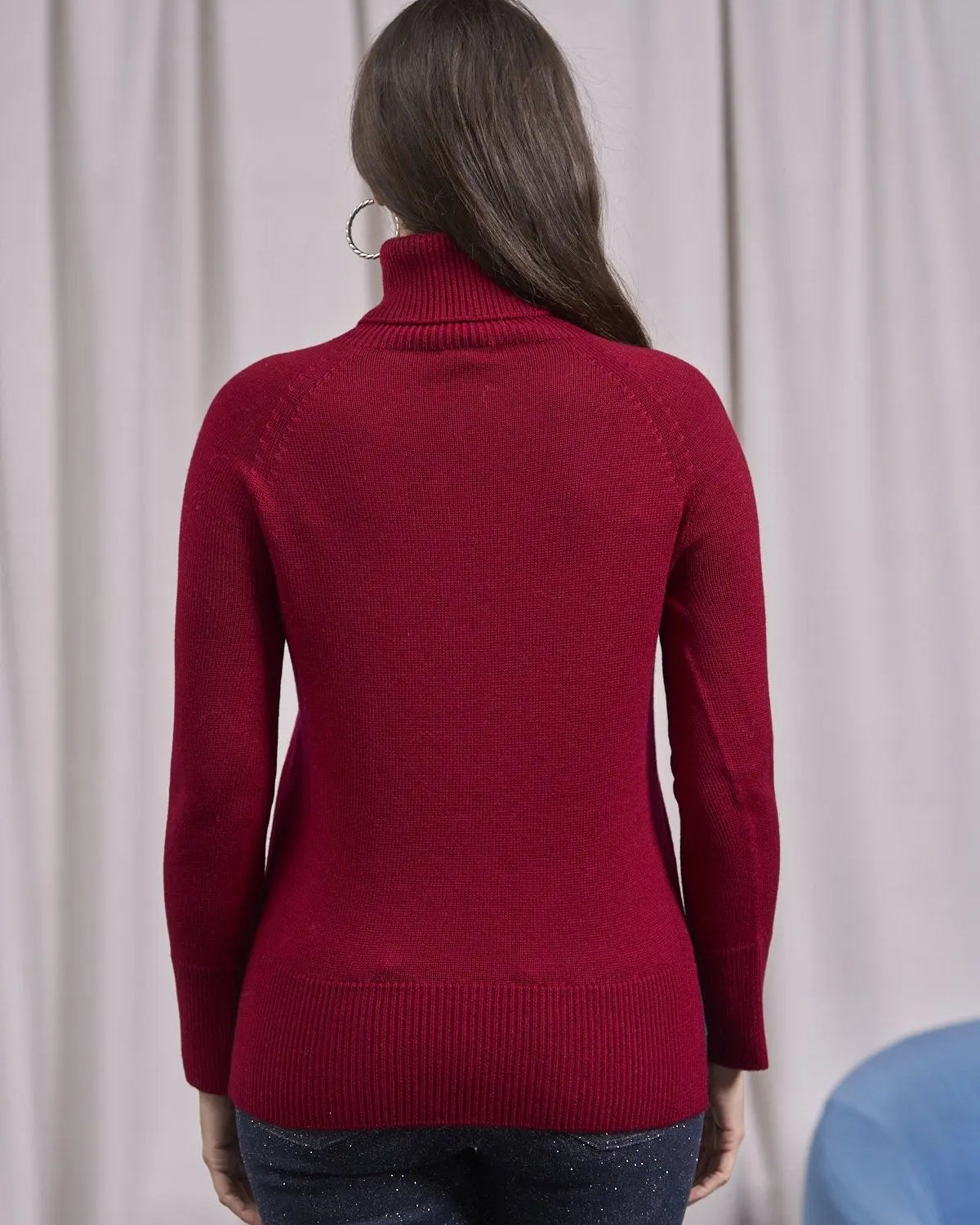 Maglia a collo alto con manica raglan ROSSO IRONICA