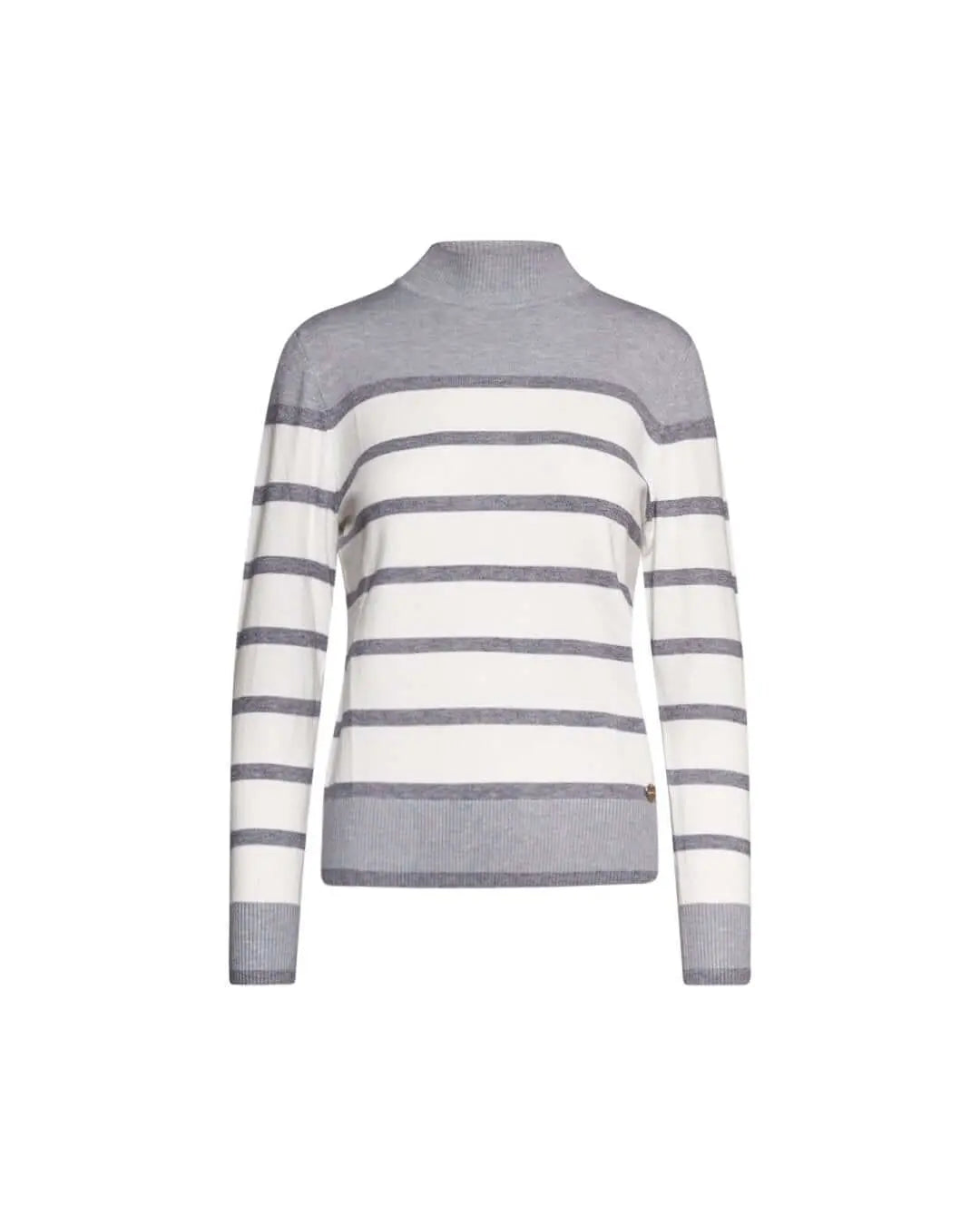 Maglia a collo alto con motivo a righe bicolor GRIGIO MEDIO DORABELLA