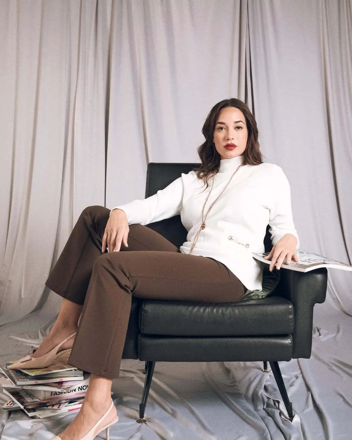 Maglia a collo alto con tasche e morsetti OFF WHITE DORABELLA