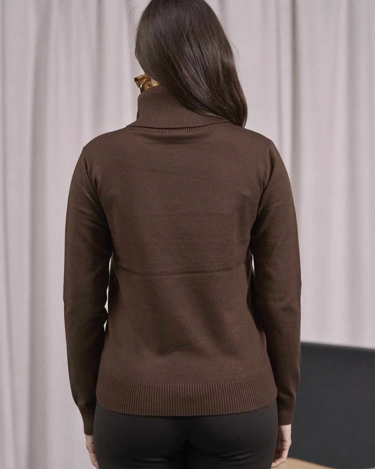 Maglia a collo alto risvoltato CAMMELLO DORABELLA