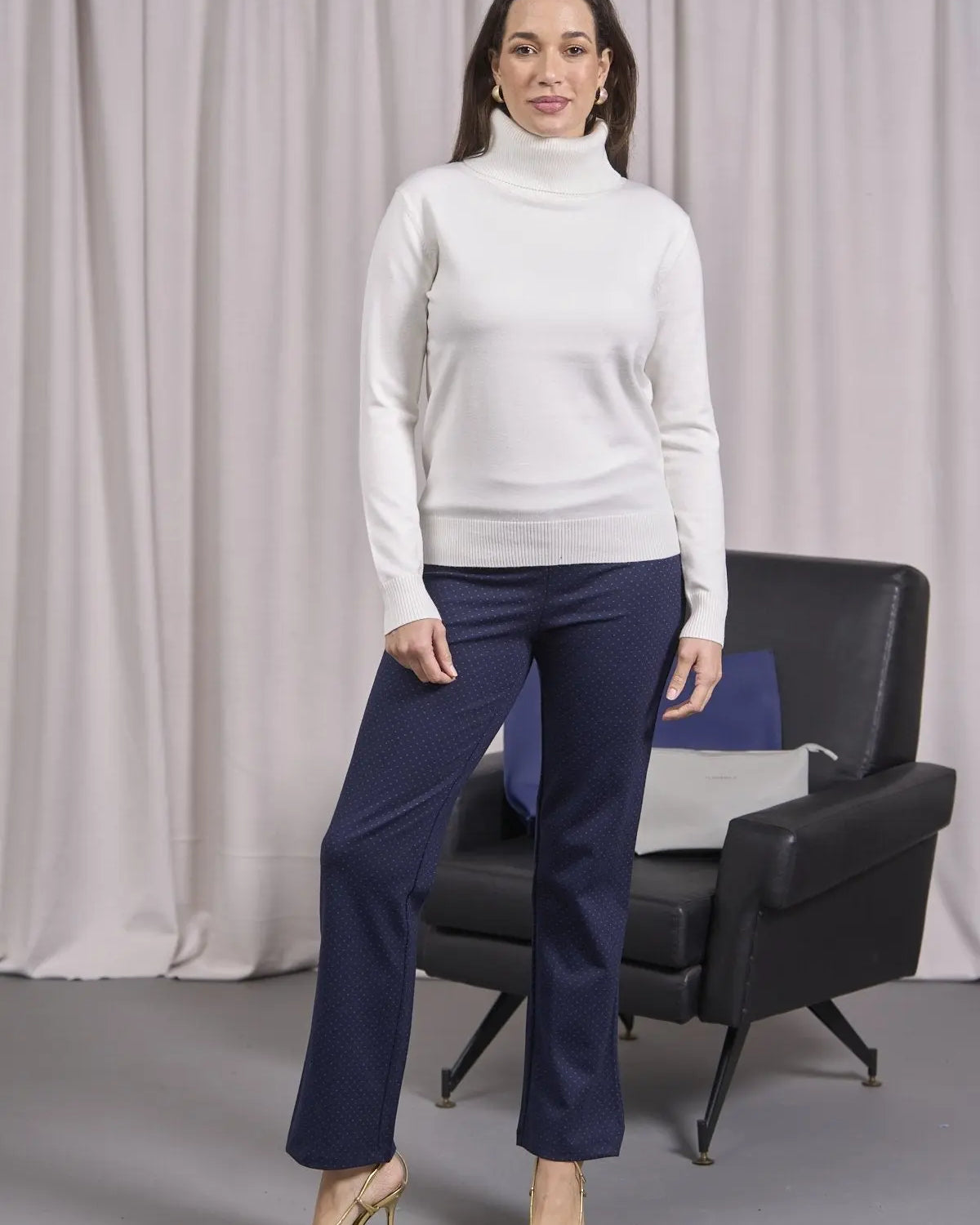 Maglia a collo alto risvoltato LATTE DORABELLA