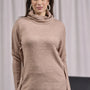 Maglia a collo alto risvoltato e spacchi CAMMELLO DORABELLA