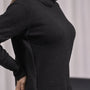 Maglia a collo alto risvoltato e spacchi NERO DORABELLA