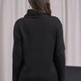 Maglia a collo alto risvoltato e spacchi NERO DORABELLA