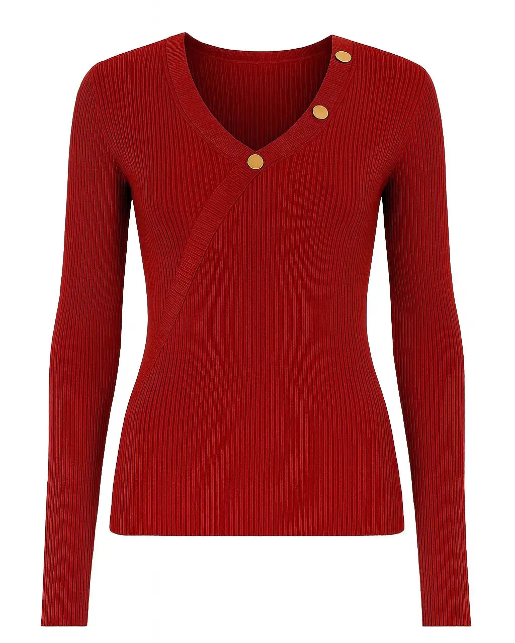 Maglia a costine con bottoni decorativi DORABELLA