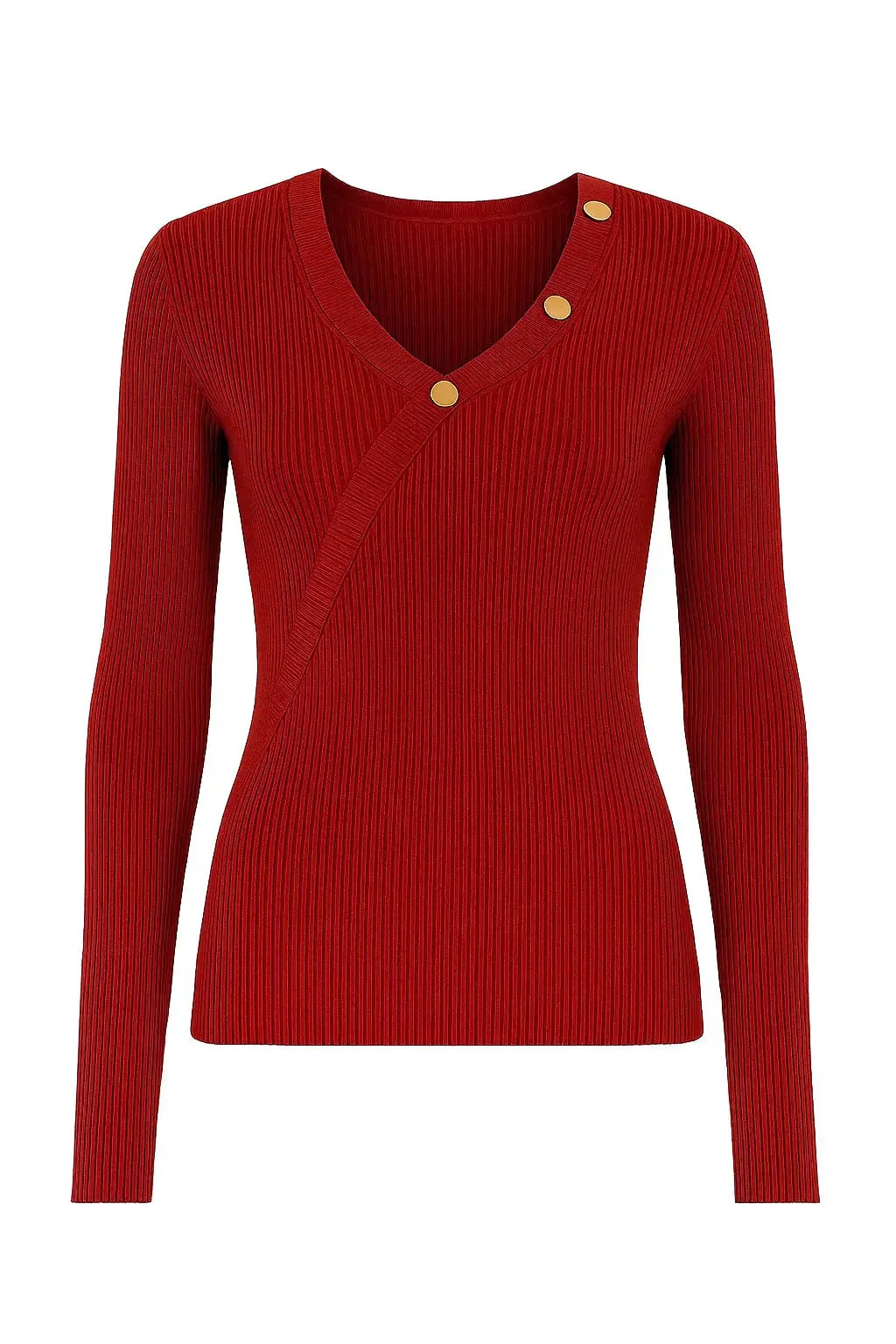 Maglia a costine con bottoni decorativi DORABELLA