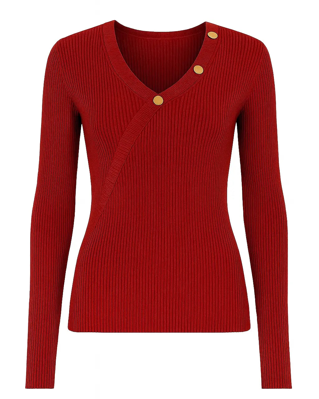 Maglia a costine con bottoni decorativi DORABELLA