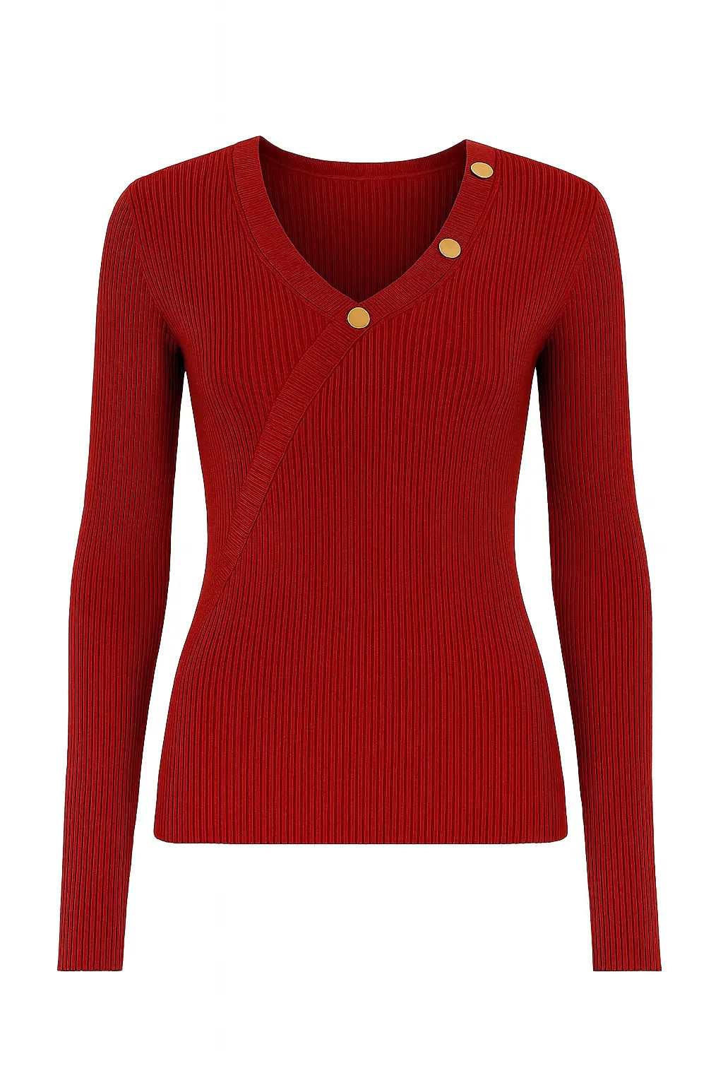 Maglia a costine con bottoni decorativi DORABELLA