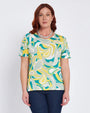 Maglia a fantasia a mezze maniche TURCHESE DORABELLA PIU' XXXL-49