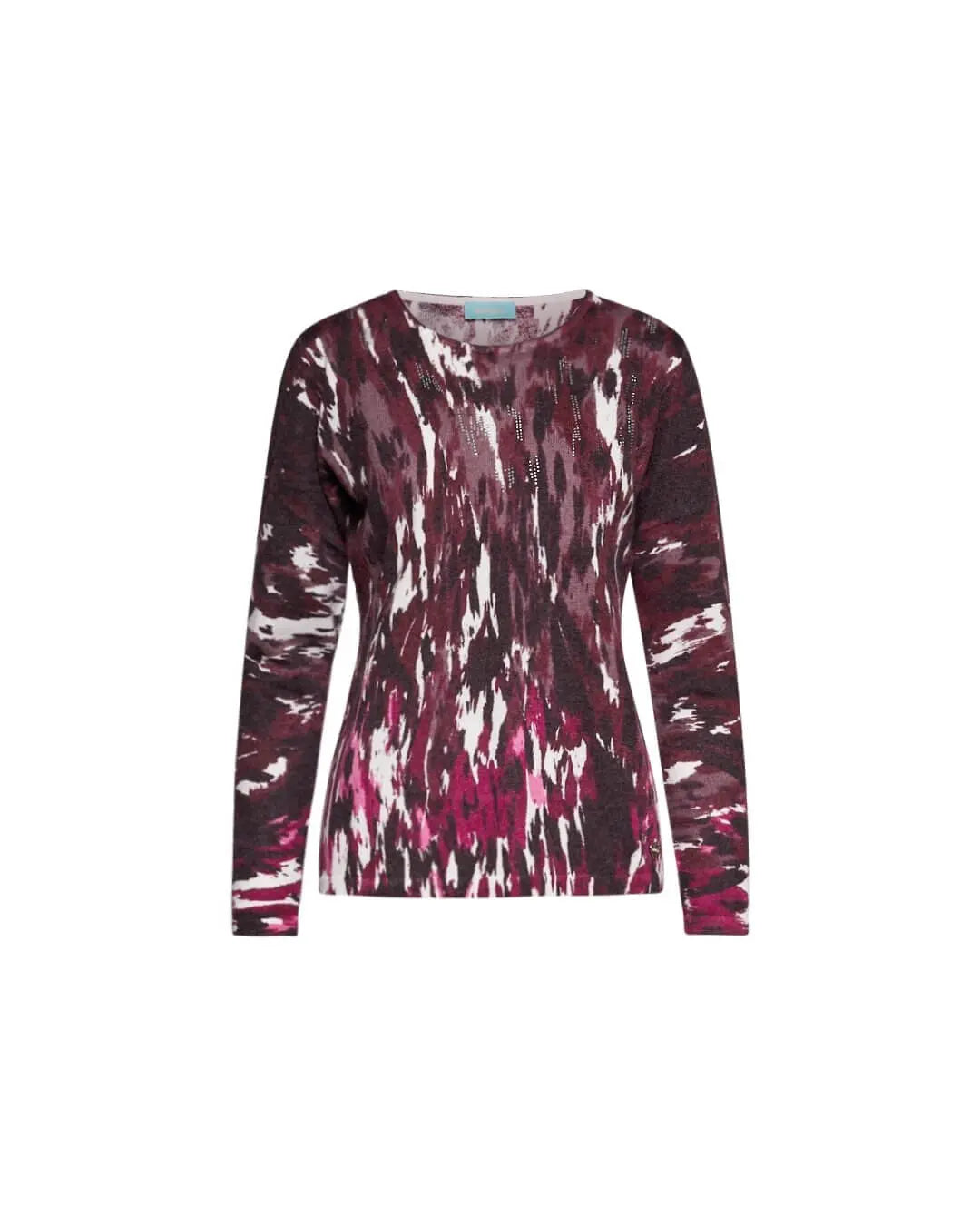 Maglia a fantasia all over con strass PRUGNA DORABELLA