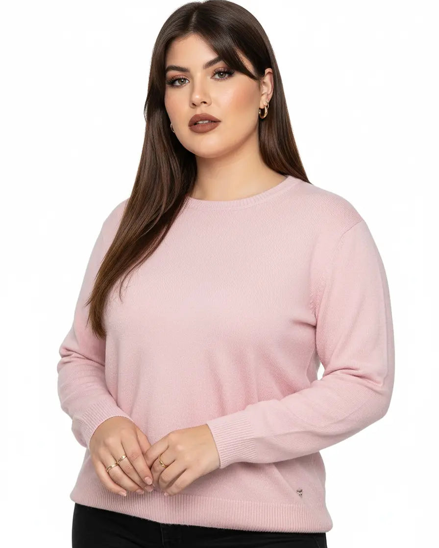 Maglia a girocollo basic e maniche lunghe DORABELLA