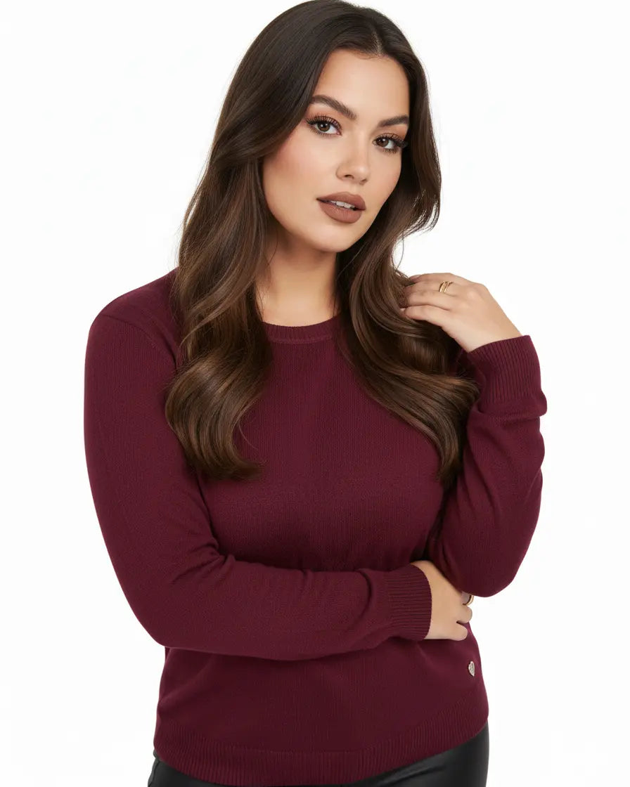 Maglia a girocollo basic e maniche lunghe DORABELLA