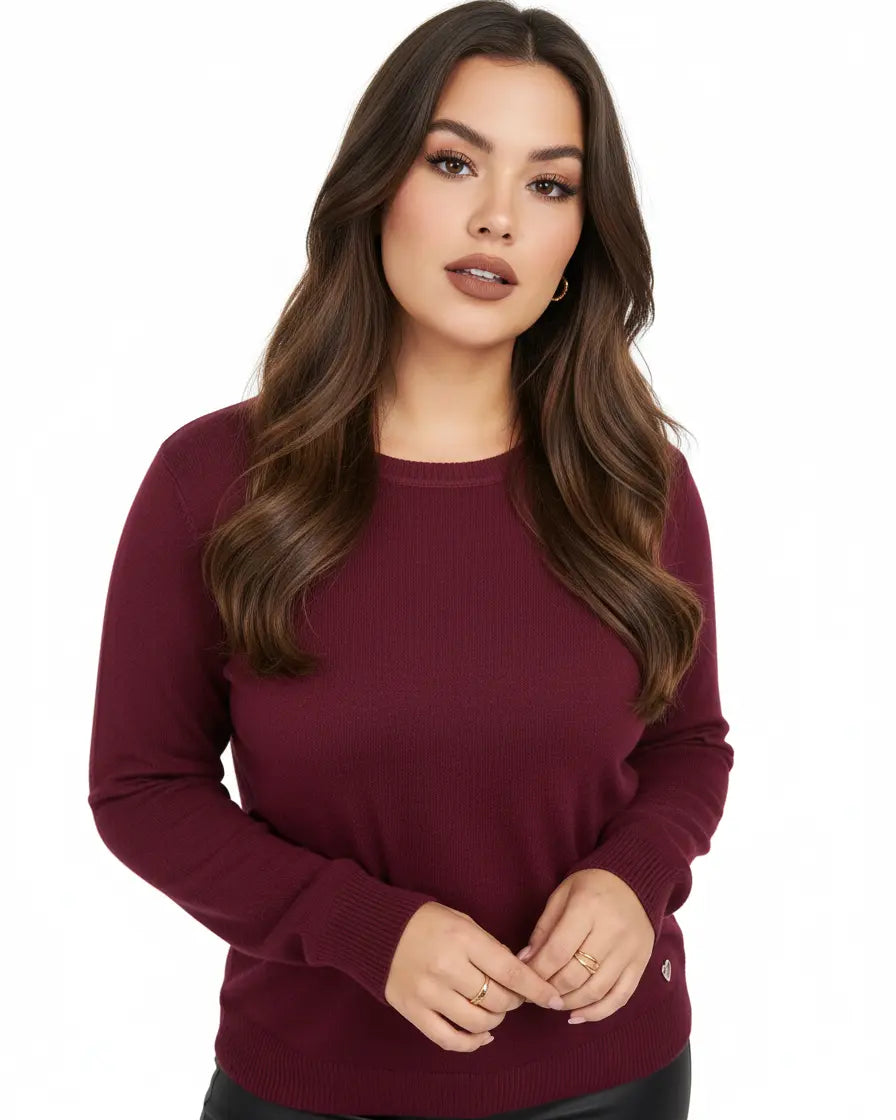 Maglia a girocollo basic e maniche lunghe DORABELLA