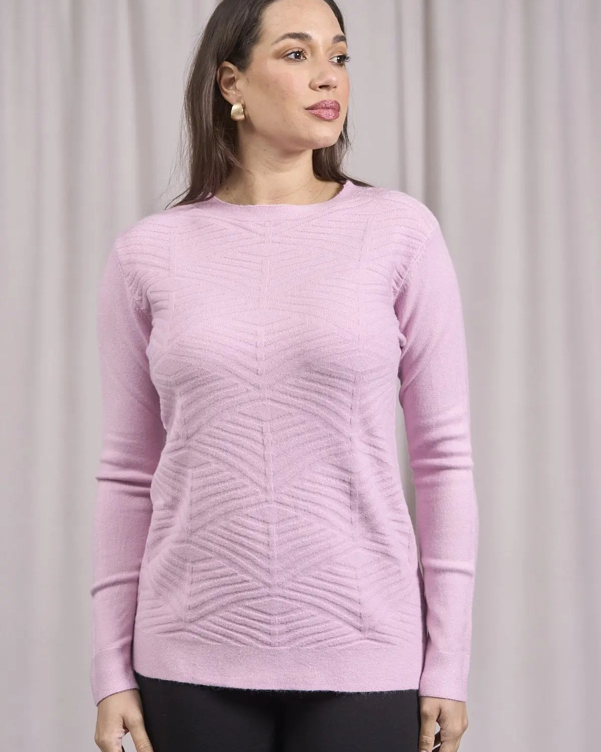 Maglia a girocollo con motivo frontale ROSA DORABELLA