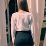 Maglia a girocollo con ricami frontali in paillettes OFF WHITE DORABELLA