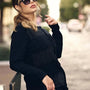 Maglia a girocollo con zip e strass frontali NERO DORABELLA PIU' XXXL