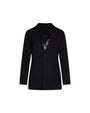 Maglia a maniche lunghe con scollo a V con inserto in paillettes tono su tono NERO DORABELLA PIU'