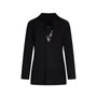 Maglia a maniche lunghe con scollo a V con inserto in paillettes tono su tono NERO DORABELLA PIU'