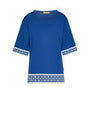 Maglia a mezze maniche con greca e strass BIANCO DORABELLA PIU'
